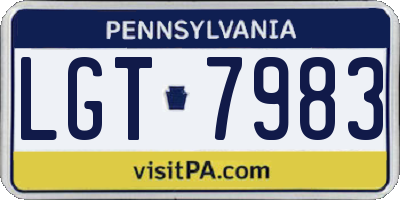 PA license plate LGT7983