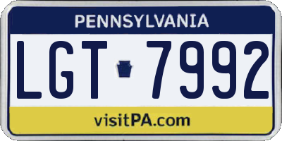 PA license plate LGT7992