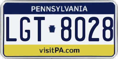 PA license plate LGT8028