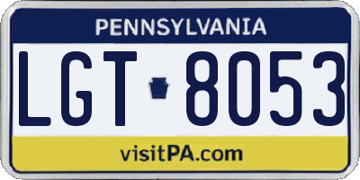 PA license plate LGT8053