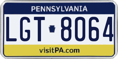 PA license plate LGT8064