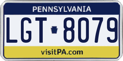 PA license plate LGT8079