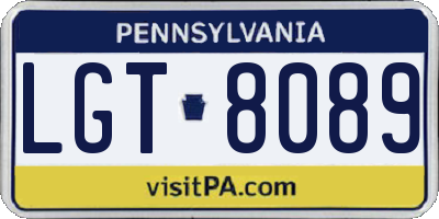 PA license plate LGT8089