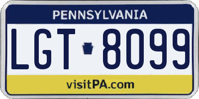PA license plate LGT8099