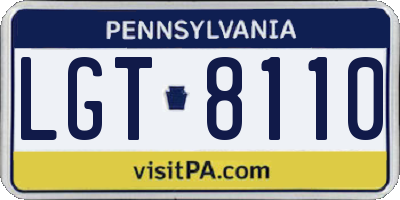 PA license plate LGT8110