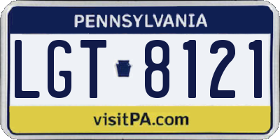 PA license plate LGT8121
