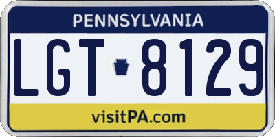 PA license plate LGT8129