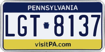 PA license plate LGT8137