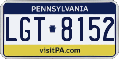 PA license plate LGT8152