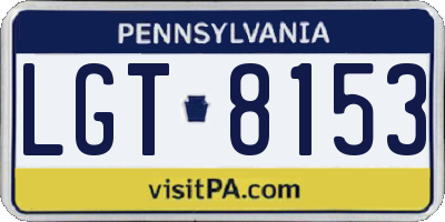 PA license plate LGT8153