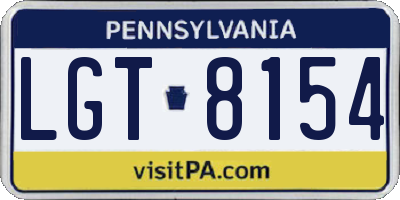 PA license plate LGT8154
