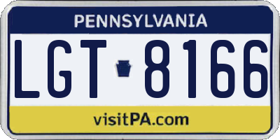 PA license plate LGT8166
