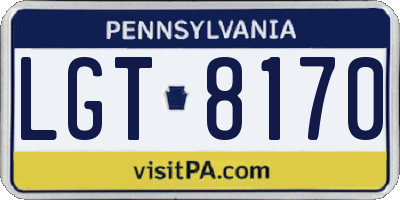 PA license plate LGT8170