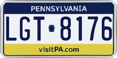 PA license plate LGT8176
