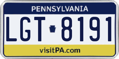 PA license plate LGT8191