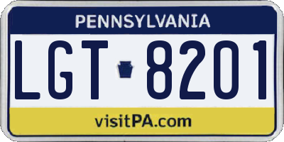 PA license plate LGT8201
