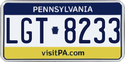 PA license plate LGT8233