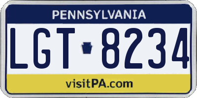 PA license plate LGT8234