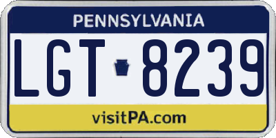 PA license plate LGT8239