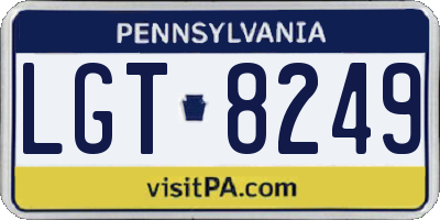 PA license plate LGT8249
