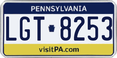 PA license plate LGT8253
