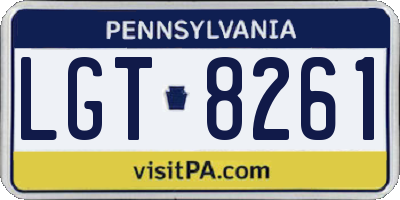 PA license plate LGT8261