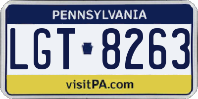 PA license plate LGT8263