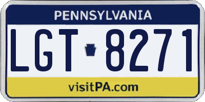 PA license plate LGT8271