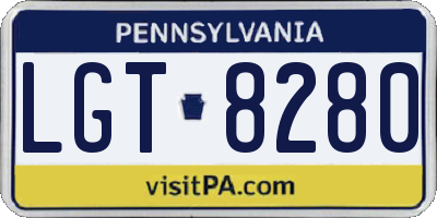 PA license plate LGT8280