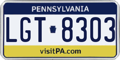 PA license plate LGT8303