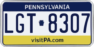 PA license plate LGT8307