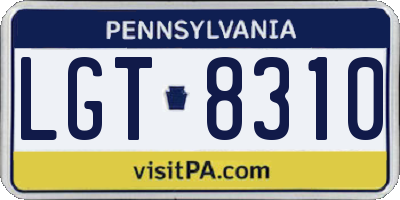 PA license plate LGT8310