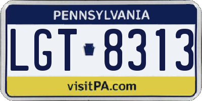 PA license plate LGT8313