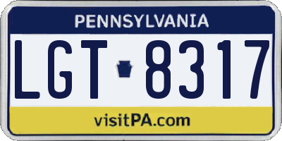 PA license plate LGT8317