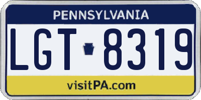 PA license plate LGT8319