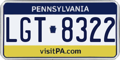 PA license plate LGT8322