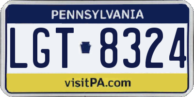 PA license plate LGT8324