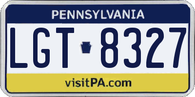 PA license plate LGT8327