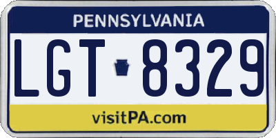 PA license plate LGT8329