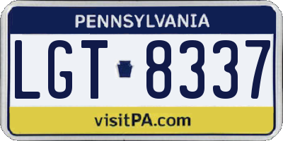 PA license plate LGT8337
