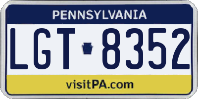 PA license plate LGT8352