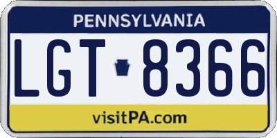 PA license plate LGT8366