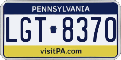 PA license plate LGT8370