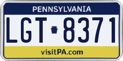 PA license plate LGT8371