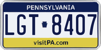 PA license plate LGT8407