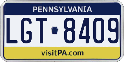 PA license plate LGT8409