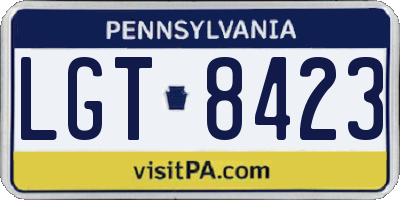 PA license plate LGT8423