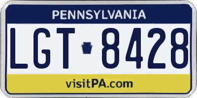 PA license plate LGT8428