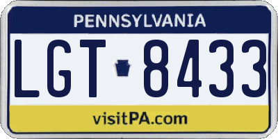 PA license plate LGT8433