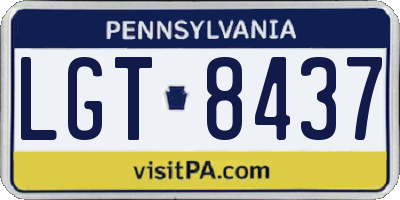 PA license plate LGT8437